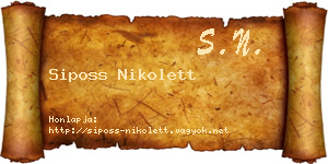 Siposs Nikolett névjegykártya
